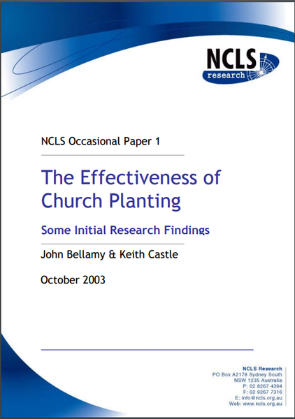 The Effectiveness of Church Planting - Electronic (PDF)