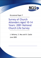 Survey of Church Attenders Aged 10-14 Years: 2001 National Church Life Survey - Electronic (PDF)