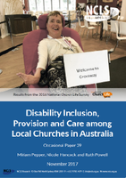 Disability Inclusion, Care and Provision among Local Churches in Australia - Electronic (PDF)