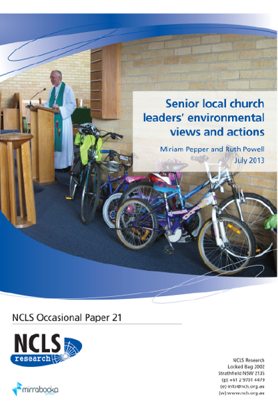 Senior local church leaders’ environmental views and actions - Electronic (PDF)