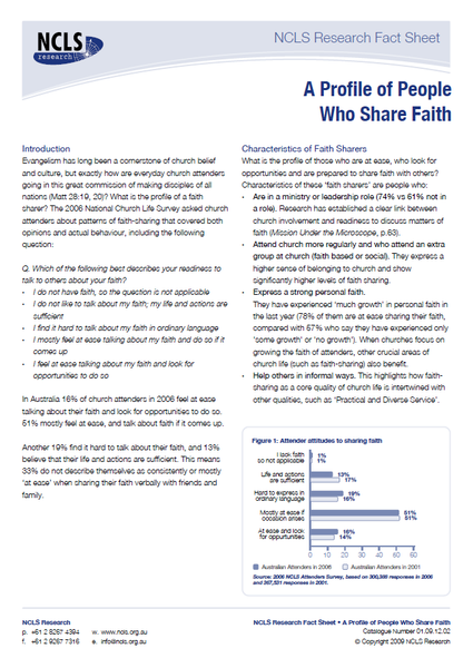 A Profile of People Who Share Faith